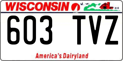 WI license plate 603TVZ
