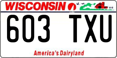 WI license plate 603TXU