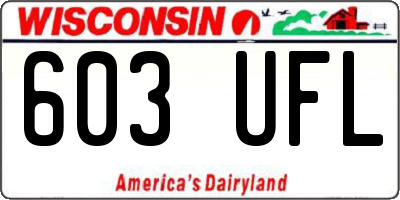 WI license plate 603UFL