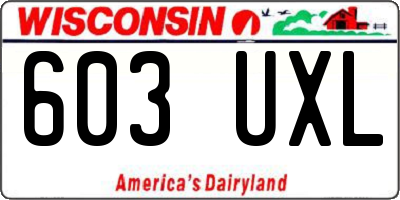 WI license plate 603UXL