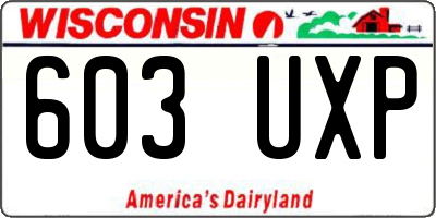 WI license plate 603UXP