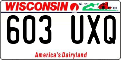 WI license plate 603UXQ