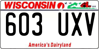 WI license plate 603UXV