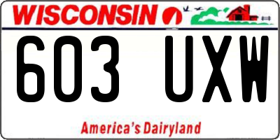 WI license plate 603UXW