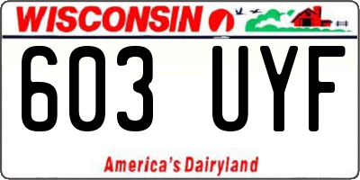 WI license plate 603UYF