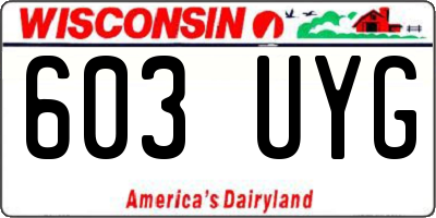 WI license plate 603UYG