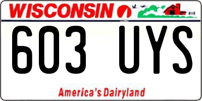 WI license plate 603UYS