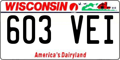 WI license plate 603VEI