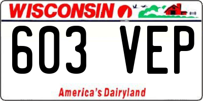 WI license plate 603VEP