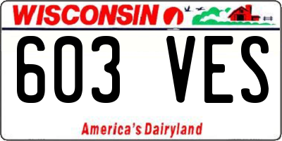 WI license plate 603VES
