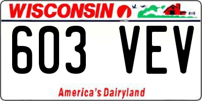 WI license plate 603VEV