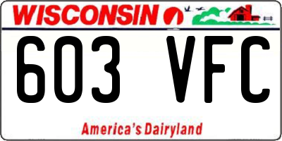 WI license plate 603VFC