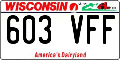 WI license plate 603VFF