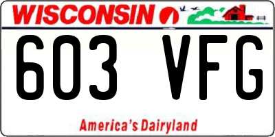 WI license plate 603VFG