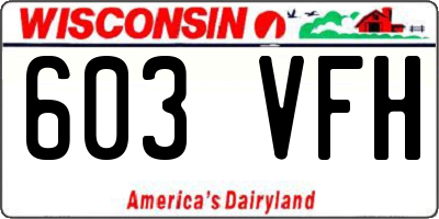 WI license plate 603VFH