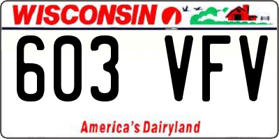 WI license plate 603VFV