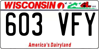 WI license plate 603VFY