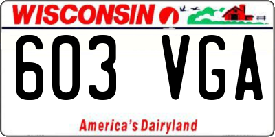 WI license plate 603VGA