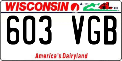 WI license plate 603VGB