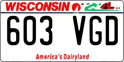 WI license plate 603VGD