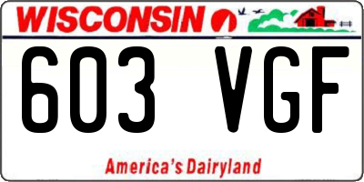 WI license plate 603VGF
