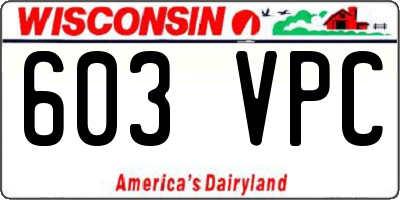 WI license plate 603VPC