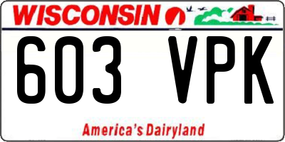 WI license plate 603VPK