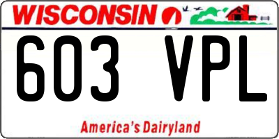 WI license plate 603VPL
