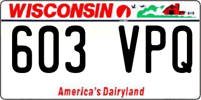WI license plate 603VPQ