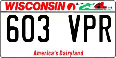 WI license plate 603VPR