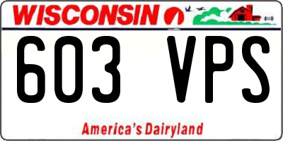 WI license plate 603VPS