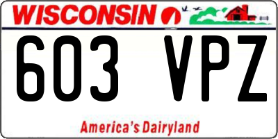 WI license plate 603VPZ