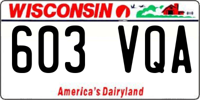 WI license plate 603VQA