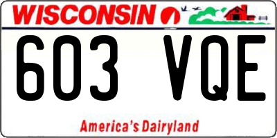 WI license plate 603VQE