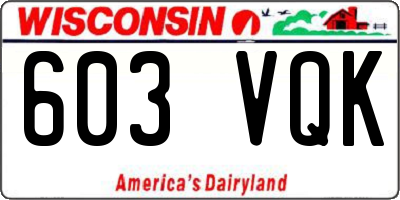 WI license plate 603VQK
