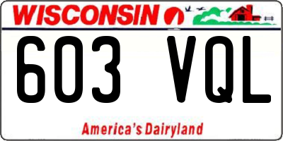 WI license plate 603VQL