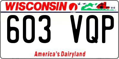 WI license plate 603VQP