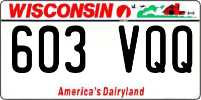 WI license plate 603VQQ