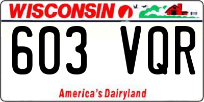 WI license plate 603VQR