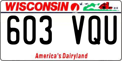 WI license plate 603VQU