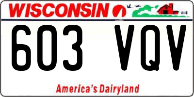 WI license plate 603VQV