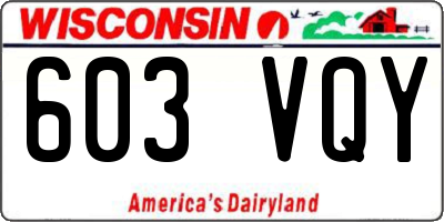 WI license plate 603VQY