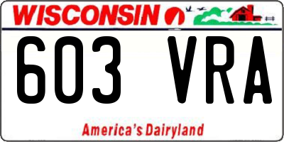 WI license plate 603VRA