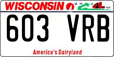 WI license plate 603VRB