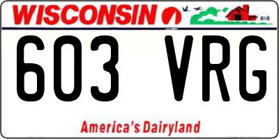 WI license plate 603VRG