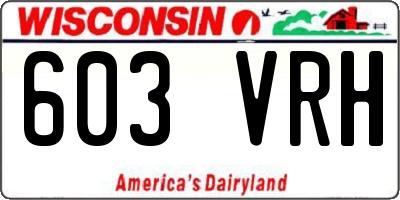 WI license plate 603VRH