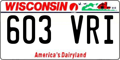 WI license plate 603VRI