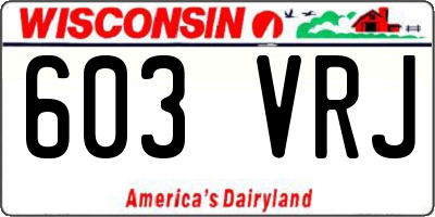 WI license plate 603VRJ