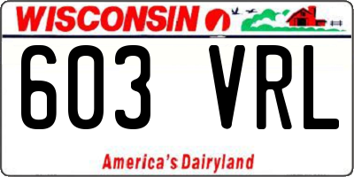 WI license plate 603VRL