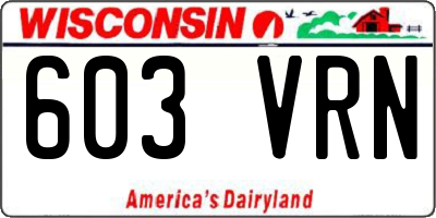 WI license plate 603VRN